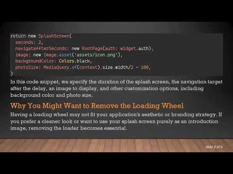 How to Remove the Loading Wheel from Flutter's SplashScreen