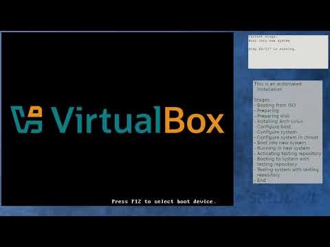 Arch Linux installation recording to kernel 6.19.11-arch1-1 (testing)