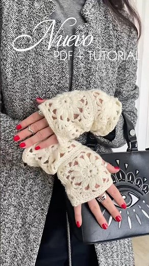 Mitones de crochet inspirados en mi viaje a París, nuevo tutorial y patrón. Lace Granny #crochet