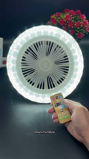 “Light bhi… Cooling bhi… All in One! 💡❄️” #NanoTechByte #CrystalFanLight