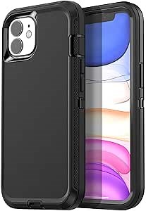 AICase for iPhone 11 Case (6.1"), Heavy Duty Drop Protection Rugged Shockproof/Drop/Dust Proof 3-Layer Protective Durable Indestructible Phone Cover for iPhone 11, Black
