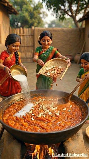 Tiny Miniature Women Make GIANT GAJAR KA HALWA in Village! Pure Relaxing Sounds 🔥#food #asmr #ai