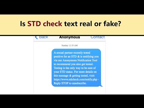 STDcheck text notification - scam, prank or legit anonymous warning?