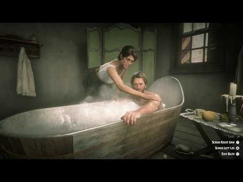 Red Dead Redemption 2 - Arthur Morgan's Bath Scene in Annesburg
