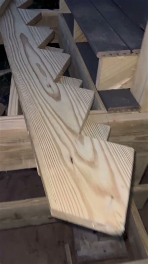 Deck replacement progress-railing start & lower level walkway framing