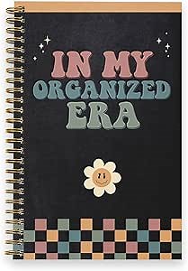 in My Organized Era Planner / 5.5" x 8.5" Rainbow Checkered Spiral Notebook / 120 Daily Planner Pages/Durable Twin Loop Gloss Laminated Cover/Gold Wire-o Spiral/Made in The USA