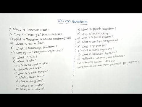 DAA viva questions and answers | Design And Analysis Of Algorithms(DAA)