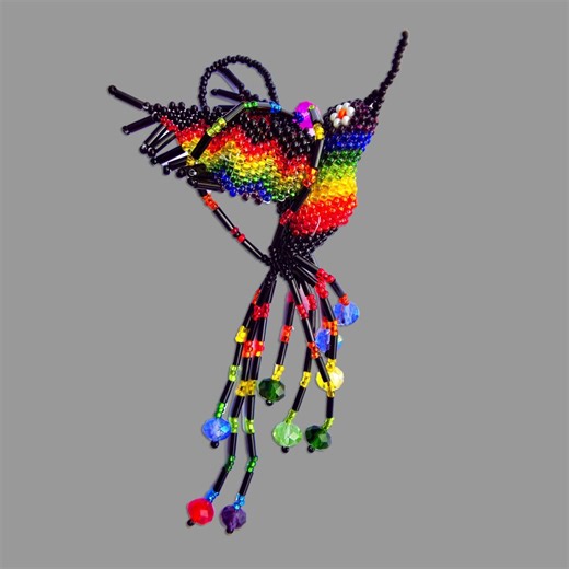 Set of Beaded Hummingbird Glass Ornaments, Handcrafted Fair Trade Wall Décor, Bag Charm - Etsy UK