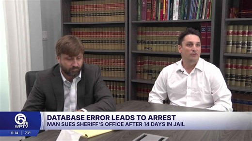 Martin County man sues sheriff's office after a database error leads to 14 days in jail for a felony