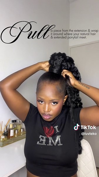 How to Hide Natural Hair with Ponytail Extensions