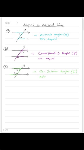 Angles In parallel lines #math #education #love
