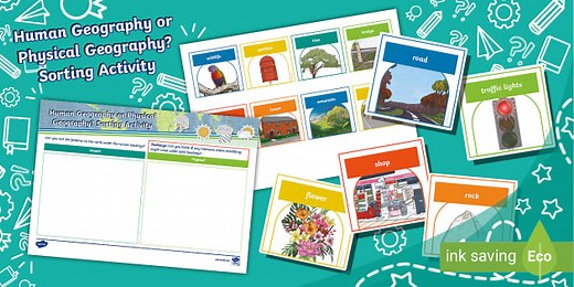 Human Geography or Physical Geography? Sorting Activity (Ages 7 - 11)