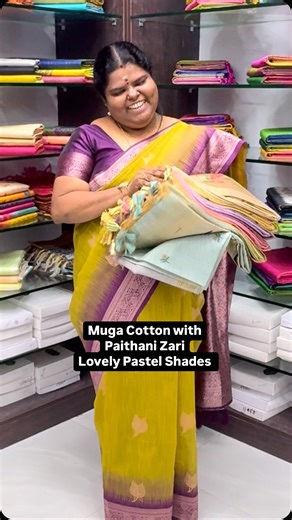 Vallikannu Muthu on Instagram: "Muga cotton saree | Paithani Pallu | Light weight | Pastel Shades | Contrast Blouse| Flat 5% less Vallisvaseha.com Search Code:- VVMCS001 Wash and Care :- First wash Dry wash For Price Enquiries & Online Orders: WhatsApp +91 98845 94699 | +91 98845 94668 Shop Location: Vallis Vaseha 29, Amman Koil St, Vadapalani, Chennai, Tamil Nadu 600026 Opp to Arthi Scan Lab and Next to Hotel Bhimas #vallisvaseha #sarees #mugacotton #sareelove #trendy #mugacottonsaree"