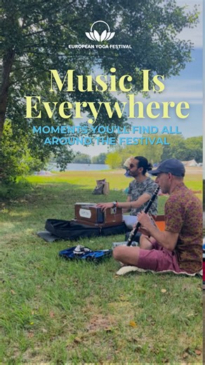 Music has a way of finding its way into every corner of the European Yoga Festival, from morning mantras to spontaneous songs by the lake. 🎶 We captured this beautiful moment of two musicians playing softly by the water, their notes mingling with the sound of the wind and the gentle rhythm of life at EYF. It’s these quiet, unplanned moments that remind us how powerful music can be — to bring peace, presence, and connection. Do you know who’s playing here? We’d love to find out and thank them fo