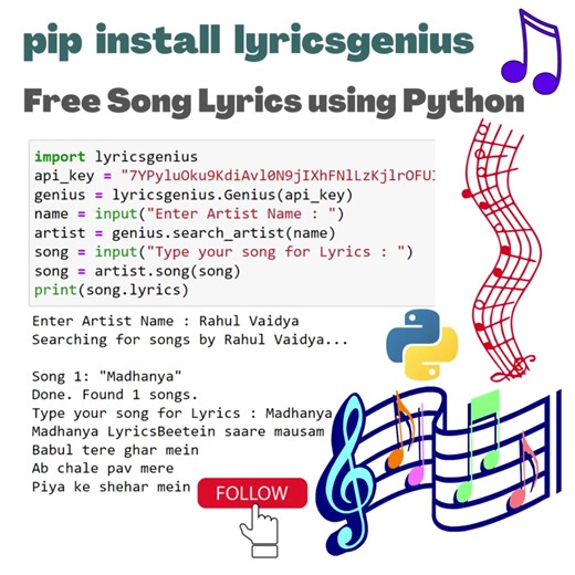 Free Song Lyrics using Python | Python Coding