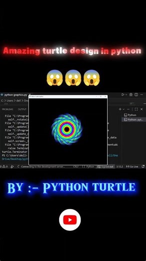 Amazing python 🐍 turtle 🐢 design #viral #graphicdesign #python #shorts