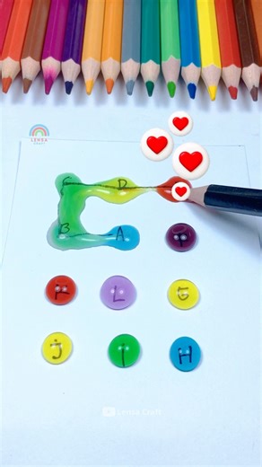 🔴🟡🟢 Connecting letters A to L with cute colors #lensacraft #art #mixingcolors