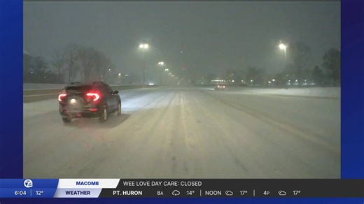 The roads across metro Detroit are still pretty slick after yesterday's snow. Here's a look at the Davison Freeway in Detroit, heading eastbound | WXYZ-TV Channel 7