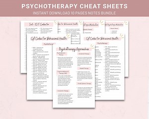 Therapist Cheat Sheets, Psychotherapy Cheat Sheets, Desktop Documentation Reference, Clinical Terms Reference, Mental Health Assessment PDF - Etsy