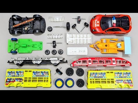 Found And Then Restoration Toy BRTC Bus, Police Car, Formula Racing Car, Bullet Train, Attached Part