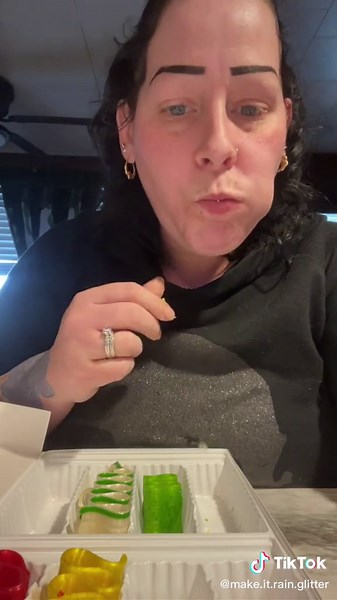 Trying thin ribbon candy#candy #fyp | ribbon candy