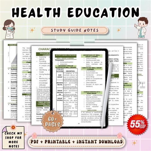 Health Education Nursing Notes | Patient Teaching Study Guide | Community Health Nursing Review | NCLEX Nursing PDF - Etsy UK