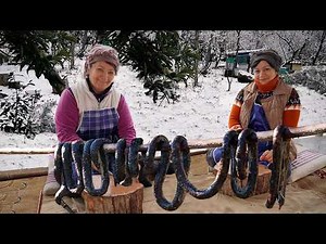 We Make Traditional Azerbaijani Dried Meat in a Snow-Covered Village | Live Village Life