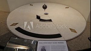 Foucault's pendulum on display at the Deutsches Museum,the largest science museum in the world.An experimental device which proves that the Earth rotates on its own axis.
