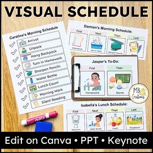 Editable Morning Routine Visual Schedule Icons Autism Daily Checklist Template