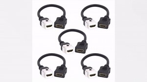 VCE 5-Pack HDMI Keystone Jack, Female to Female HDMI Pigtail Cable 4K HDMI2.0 Keystone Coupler for Keystone Wall Plate, Mounted TV, 6 Inch