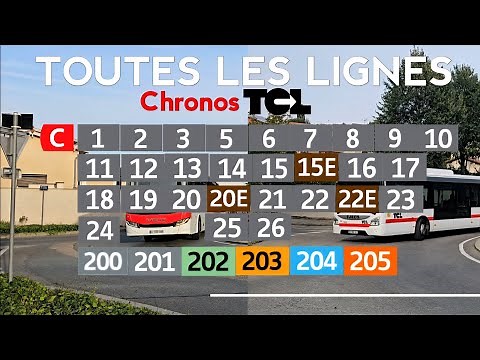 [TOUTES LES LIGNES] Chronos du réseau TCL Unifié de Lyon. #tcl
