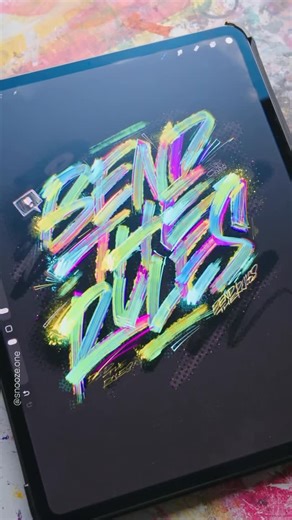 #ipadprograffiti on Instagram: "@snooze.one (ad/ werbung) Quick and fun one in Procreate 😌🤙 what do you think about this wild mix of colors? Tools: App: Procreate Brush: Various brushes from my Color Pack 👉 available in my shop (link in bio) Tablet: iPad Pro 13in #ipadprograffiti"