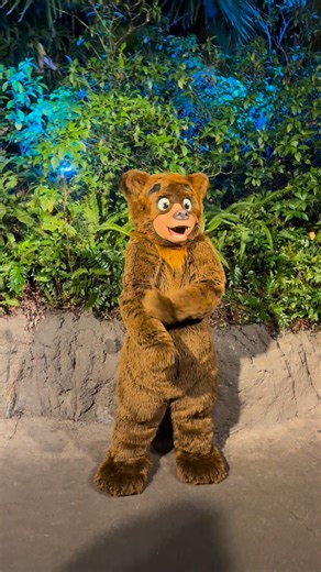 One bear is better than none! We had fun meeting Koda from Brother Bear at last night’s Disney Vacation Club Moonlight Magic event. Unfortunately, Kenai was out fishing and only available during half of the appearances. | Unofficial Disney Character Hunting Guide