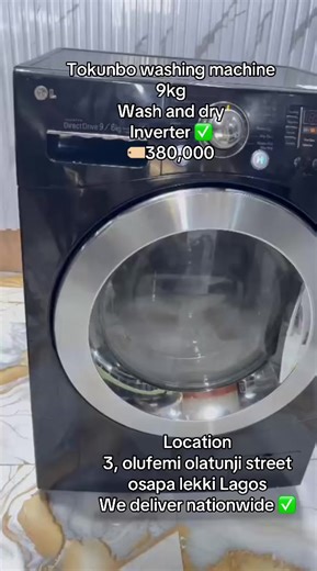 Tokunbo 9kg Inverter Washing Machine for Sale