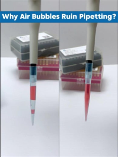 See a bubble in your pipette tip? Don't ignore it. 👇 Have you seen this before? #Hawach #PipetteTips #LabTips #Science #LabLife #STEM #Pipetting