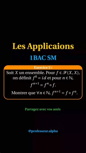 alpha & maths on Instagram: "Exercice avec correction 1BAC SM,les applications ✅📚🔥 #math #mathematics #maroc #reelsinstagram #reels#1bac #bac"