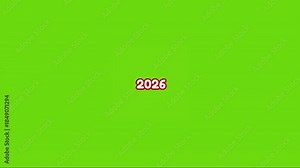 Futuristic green screen with 2026 text overlay for video intro