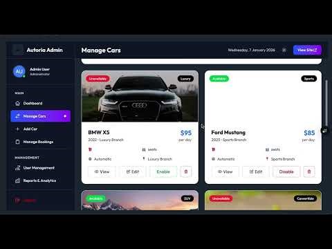 Autoria Motors, car rental.