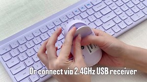 Wireless Keyboard and Mouse Combo for Desktop Mac iPad Bluetooth 2.4 Ghz Rechargeable Silent Click with Number Pad Black Compatible with Pc, Laptop, Tablet (Black)
