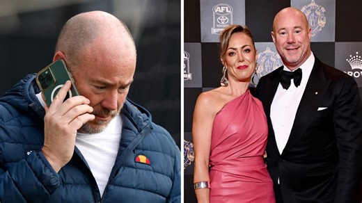 Wife of former Carlton president launches lawsuit against him with allegation over lewd pic scandal