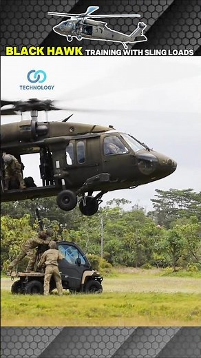 UH-60 Black Hawk chopper doing a sling load mission