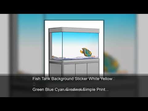 Fish Tank Background Sticker White Yellow Green Blue Cyan Gradient Simple Printing Wallpaper Aq