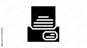 digital encryption key animated glyph icon digital encryption key sign. isolated on white background