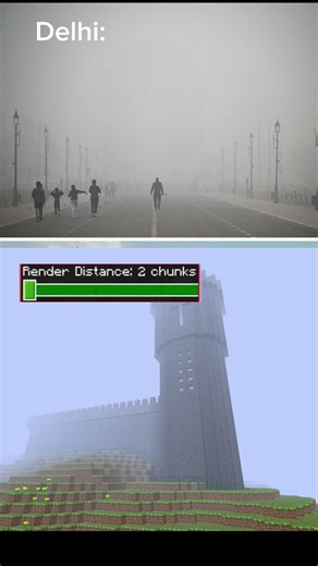 delhi polution minecraft style😜