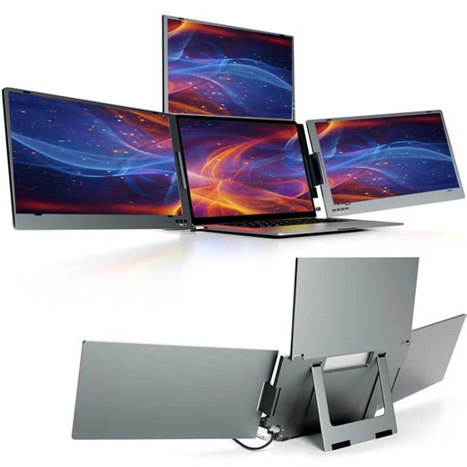 Portable Triple Monitor for Laptop,14 Inch Monitor Extender for Laptop Dual Monitor Display, Laptop Screen Laptop Workstation