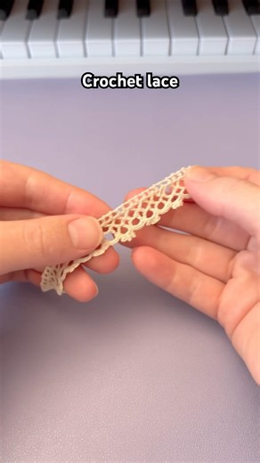 Crochet lace edging made with size 80 thread and a 0.5mm crochet hook. #crochet #crochetlace