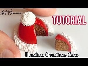 How to make a miniature Santa hat Cake : Polymer Clay / DIY