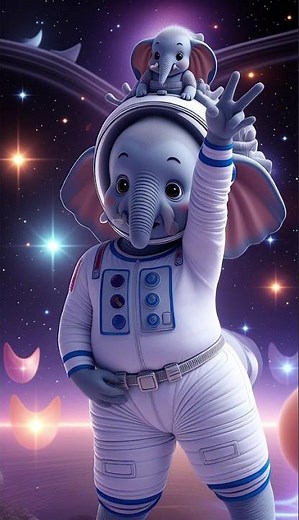 Dancing Space Elephant 🐘✨ #funny #dance #shorts #viral #space #meme
