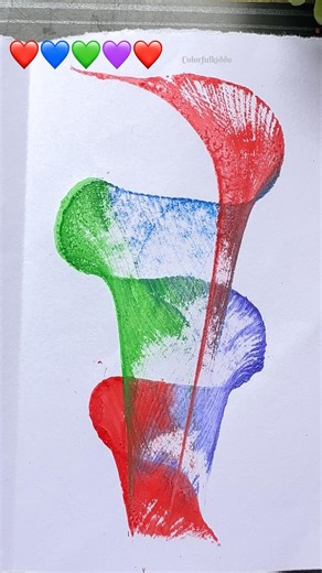 Thread + Paint = Wow!✨🖌️🧵threadpullart#threadartpainting#pullingthread#acrylicpainting#diy #shorts