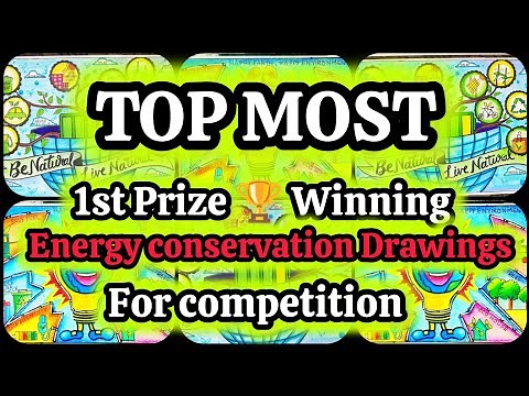 How to draw save energy poster chart drawing for competition ( very easy) step by step